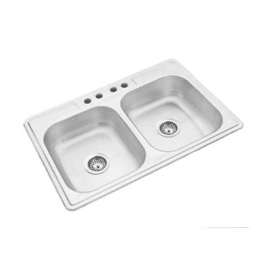 FREGADOR DOBLE 33 X 19 X 6S/GRAPA - Imagen 1