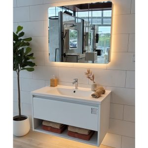 MUEBLE BAÑO #201-80 BLANCO C/BOTIQUIN LED