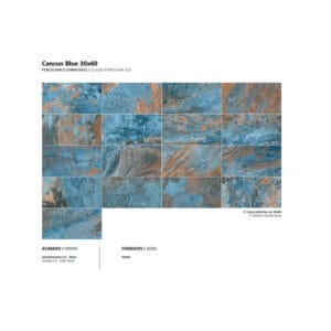 PISO 30X60 CANCUN BLUE ANTID - Imagen 2